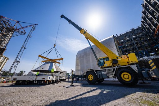 Teams Move SLS Payload Adapter After Successful Structural Testing