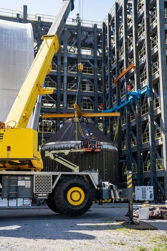 Teams Move SLS Payload Adapter After Successful Structural Testing_2