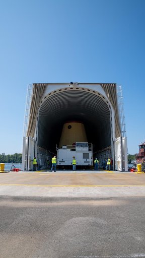 Launch Vehicle Stage Adapter for Artemis II Moved, Prepped for Shipment