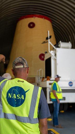 Launch Vehicle Stage Adapter for Artemis II Moved, Prepped for Shipment