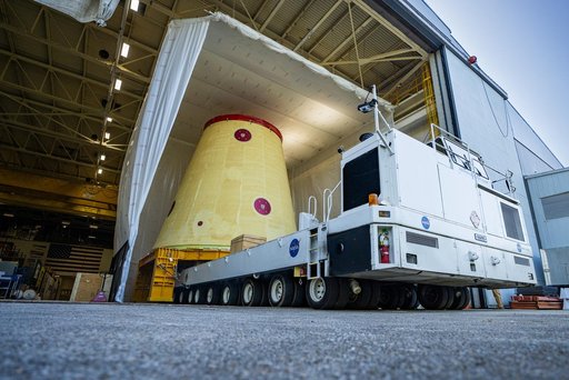 Launch Vehicle Stage Adapter for Artemis II Moved, Prepped for Shipment