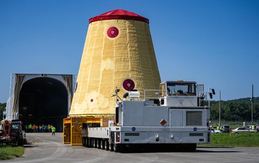 Launch Vehicle Stage Adapter for Artemis II Moved, Prepped for Shipment