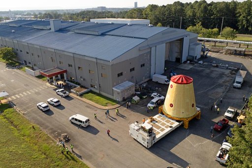Launch Vehicle Stage Adapter for Artemis II Moved, Prepped for Shipment