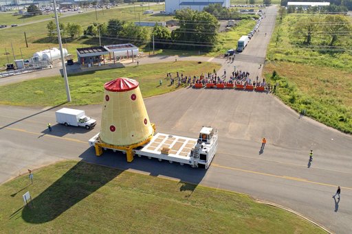 Launch Vehicle Stage Adapter for Artemis II Moved, Prepped for Shipment