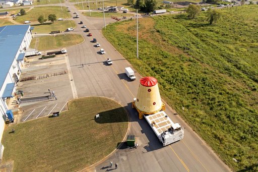 Launch Vehicle Stage Adapter for Artemis II Moved, Prepped for Shipment