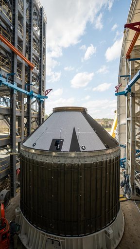 SLS Payload Adapter Moved for Testing at NASA Marshall