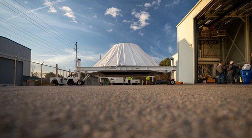 SLS Payload Adapter Moved for Testing at NASA Marshall