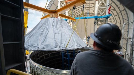 SLS Payload Adapter Moved for Testing at NASA Marshall