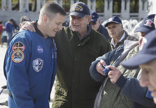 Astronaut Jack Fischer with Honor Flight Veterans
