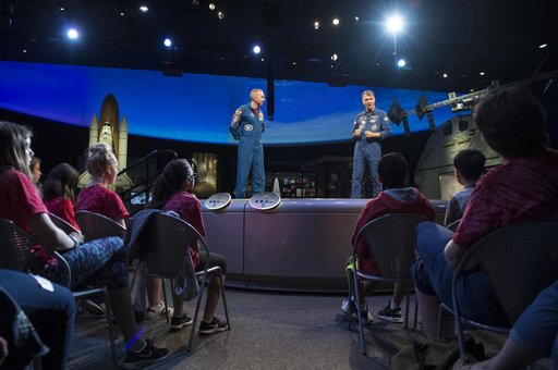 Astronauts Bresnik and Nespoli at National Air and Space Museum