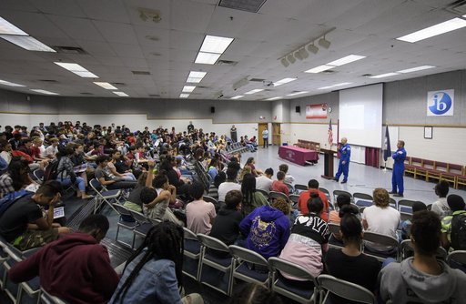 Vande Hei and Acaba at Walt Whitman Middle School
