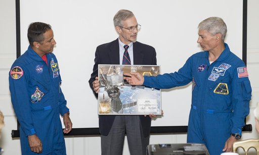 Astronauts Vande Hei and Acaba at the DACOR Bacon House