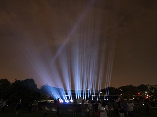 Apollo 11 Saturn V Rocket Projected On The Washington Monument