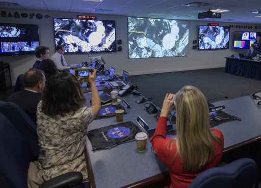 NASA Leadership and Members of Congress watch First All-Woman Sp