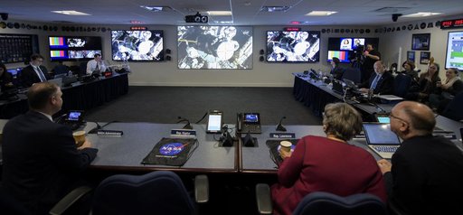 NASA Leadership and Members of Congress watch First All-Woman Sp