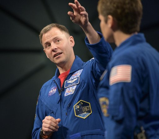 Astronauts McClain and Hague at NASM