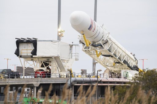 Northrop Grumman Antares CRS-13 Lowered Into Horizontal Position