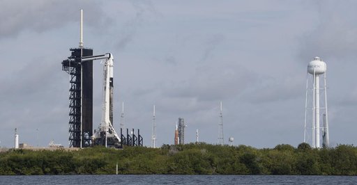 NASA’s SLS and SpaceX’s Falcon 9 at Launch Complex 39A & 39B