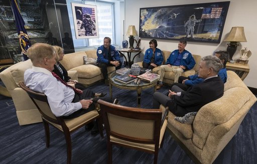 NASA Leadership Meets with NASA’s SpaceX Crew-2 Astronauts