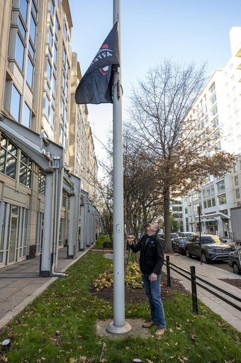 Artemis flag raising at NASA Headquarters