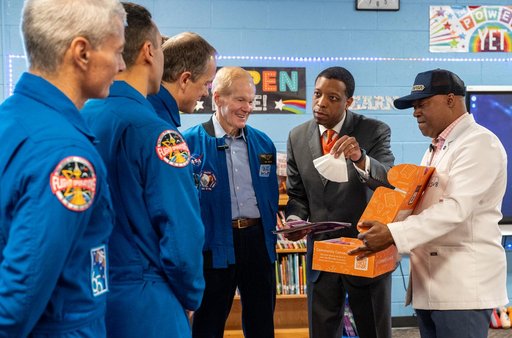 NASA Astronauts visit Amidon-Bowen Elementary School