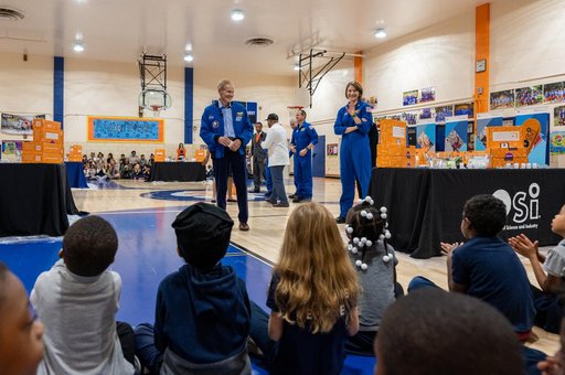 NASA Astronauts visit Amidon-Bowen Elementary School