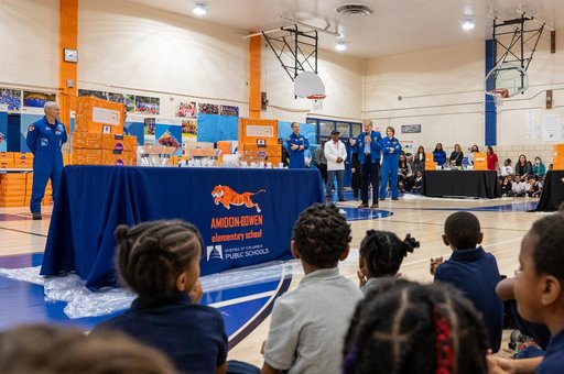 NASA Astronauts visit Amidon-Bowen Elementary School