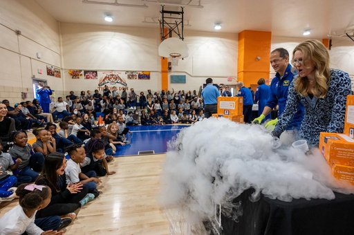 NASA Astronauts visit Amidon-Bowen Elementary School