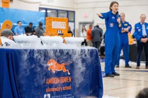 NASA Astronauts visit Amidon-Bowen Elementary School
