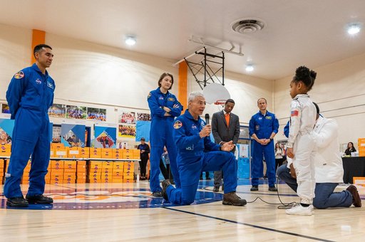 NASA Astronauts visit Amidon-Bowen Elementary School