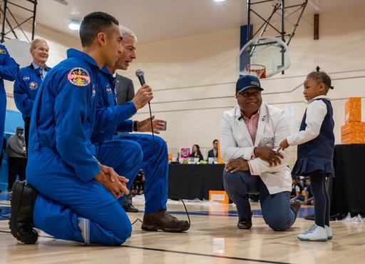 NASA Astronauts visit Amidon-Bowen Elementary School