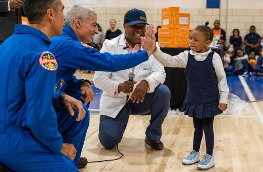 NASA Astronauts visit Amidon-Bowen Elementary School