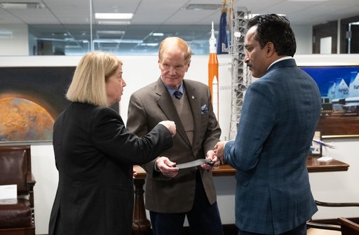 NASA Administrator and Deputy Administrator Meet with ISRO Chair