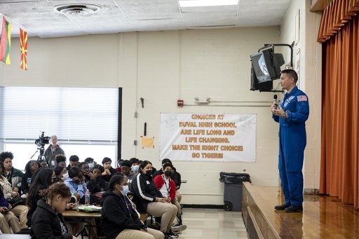 NASA astronaut Kjell Lindgren visits DuVal High School