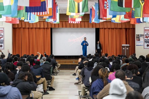 NASA astronaut Kjell Lindgren visits DuVal High School
