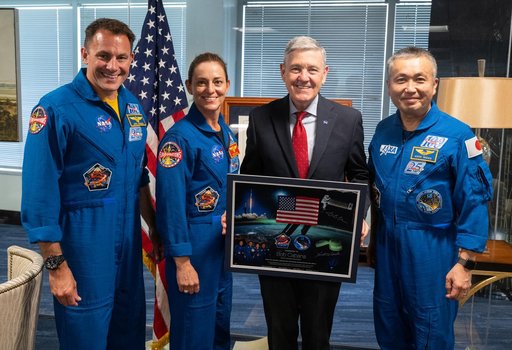NASA’s SpaceX Crew-5 Astronauts with Agency Leadership