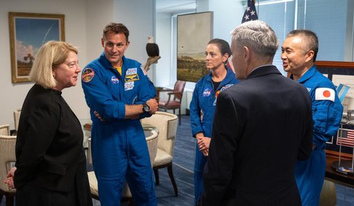 NASA’s SpaceX Crew-5 Astronauts with Agency Leadership