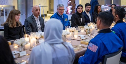 Expedition 69 Crew Arrive at UAE Embassy for Iftar Dinner