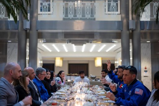 Expedition 69 Crew Arrive at UAE Embassy for Iftar Dinner