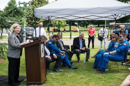 Artemis II Astronauts Participate in Moon Tree Dedication Ceremo