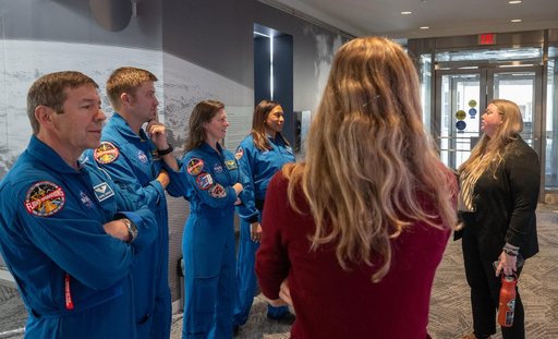 Expedition 71 Astronauts Visit Earth Information Center