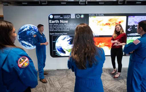 Expedition 71 Astronauts Visit Earth Information Center