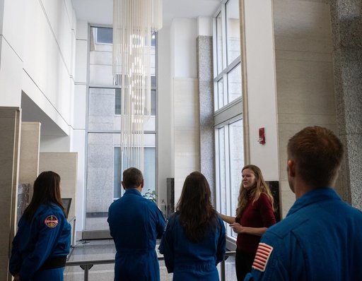 Expedition 71 Astronauts Visit Earth Information Center