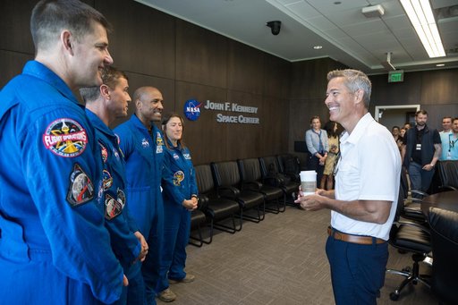 Acting Administrator Sean Duffy Meets with Artemis II Astronauts