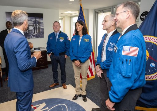 Expedition 72 NASA Astronauts with Agency Leadership