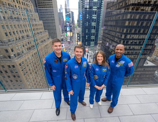 NASA Artemis II Crew Visits Times Square Skywalk