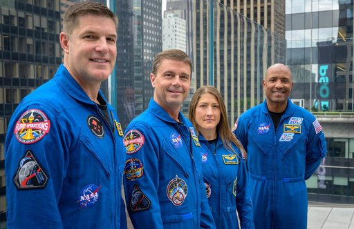 NASA Artemis II Crew Visits Times Square Skywalk