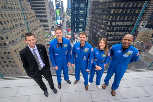 NASA Artemis II Crew Visits Times Square Skywalk