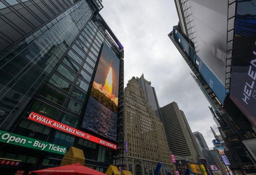NASA Artemis II Crew Visits Times Square Skywalk
