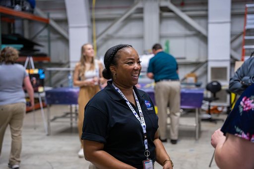 NASA Employees View SLS Rocket Hardware Before its Upcoming Move to NASA Kennedy